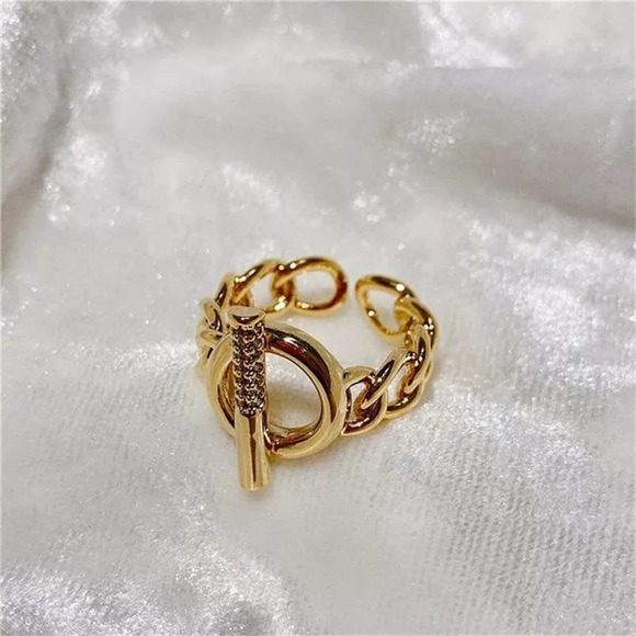 18K Gold Plated Toggle Clasp Rings - Picture 4 of 4
